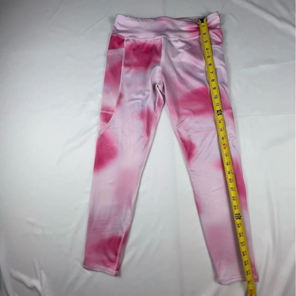 Athletic Works Girl’s Leggings W/Side Pockets -Pink, White -NWOT -Large Plus